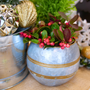 Up close image of wintergreen berries in a holiday tablescape
