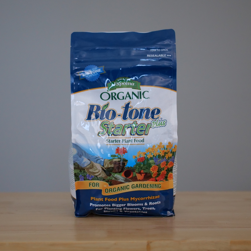 Bio-tone Starter plus plant food plus mycorrhizae.